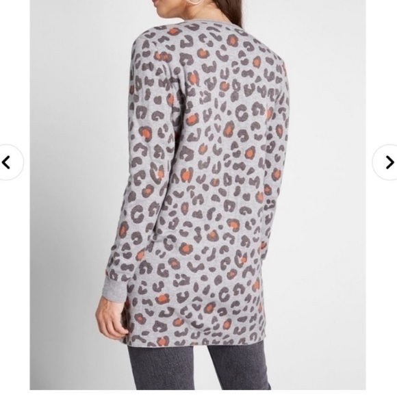 ModCloth Sugarhill Brighton Leopard Print Open Cardigan Sweater Size 6 - Picture 2 of 6